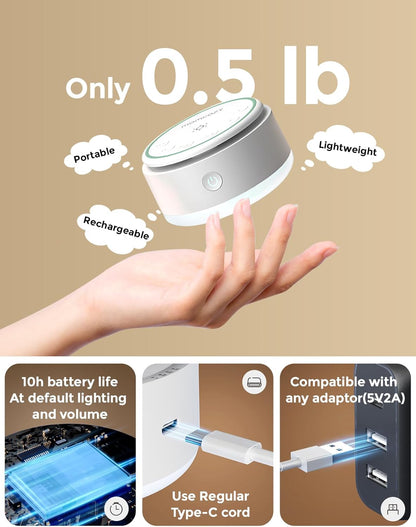 Momcozy Sound Machine for Baby-20 Soothing Sounds & Touch Warm Light Portable White Noise for Kids & Adults for Sleeping Timer and Memory | Ideal Travel Companion & Nursery Must-Have