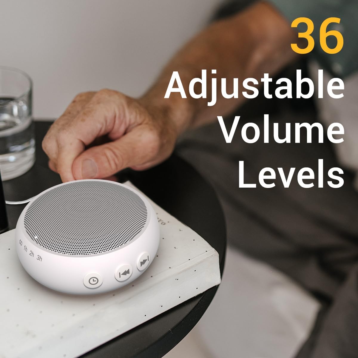 Continuous Sound Machine Battery Small White Noise Machine for Baby Kids Adult with 32 Soothing Sounds 32 Volume Levels Sleep Brown Noise Machine for Travel Office Privacy with 4 Timer & Memory