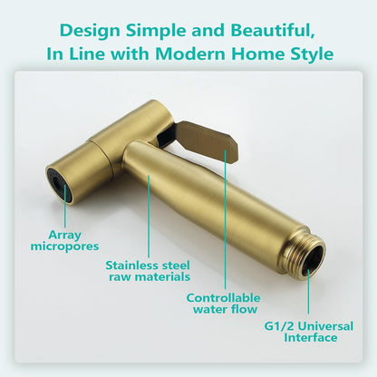 BARROCK 2 Pack Bidet Sprayer Head Only, Stainless Steel Handheld Shattaf Jet Spray for Toilet, Baby Cloth Diaper Sprayer with Adjustable Water Pressure Control, Brushed Nickel