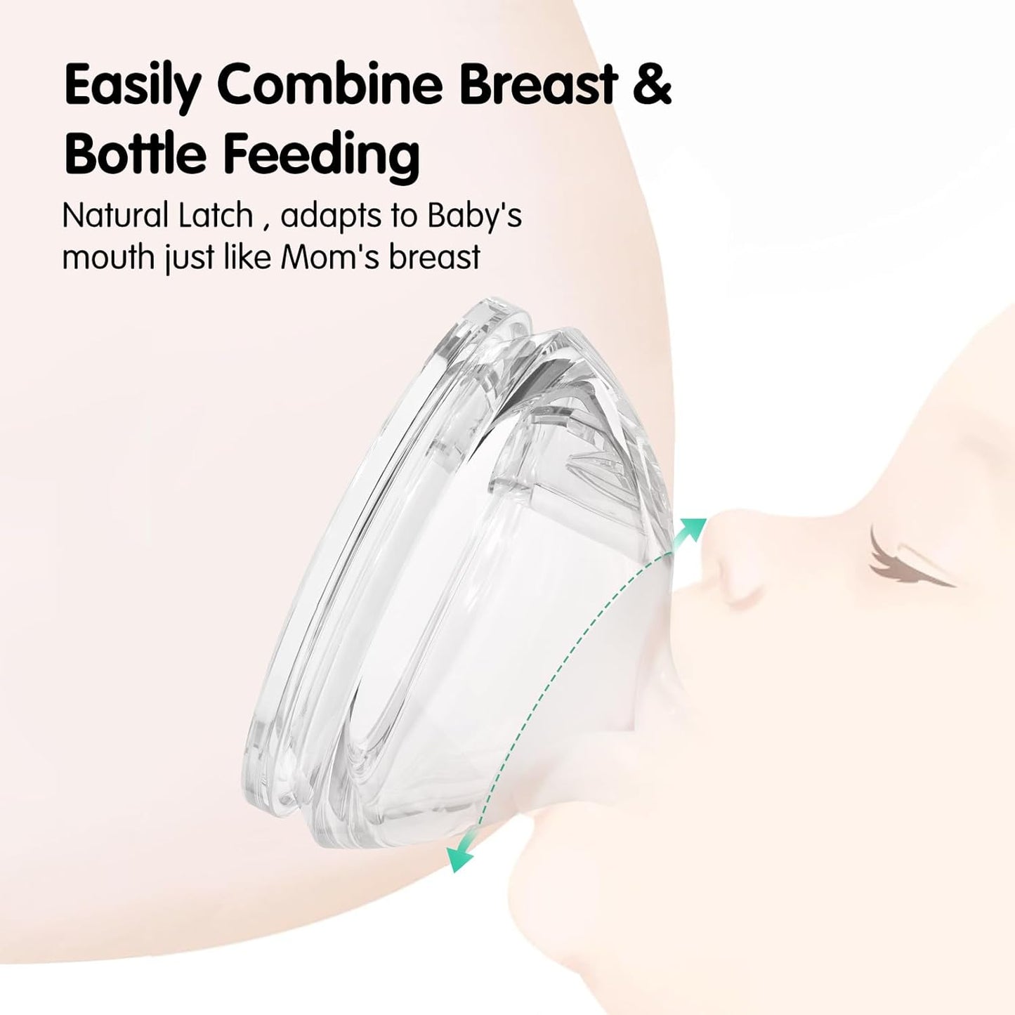 Aynmer Natural Flow Baby Bottle Silicone Nipple，0+ Months, 4 Counts (L)