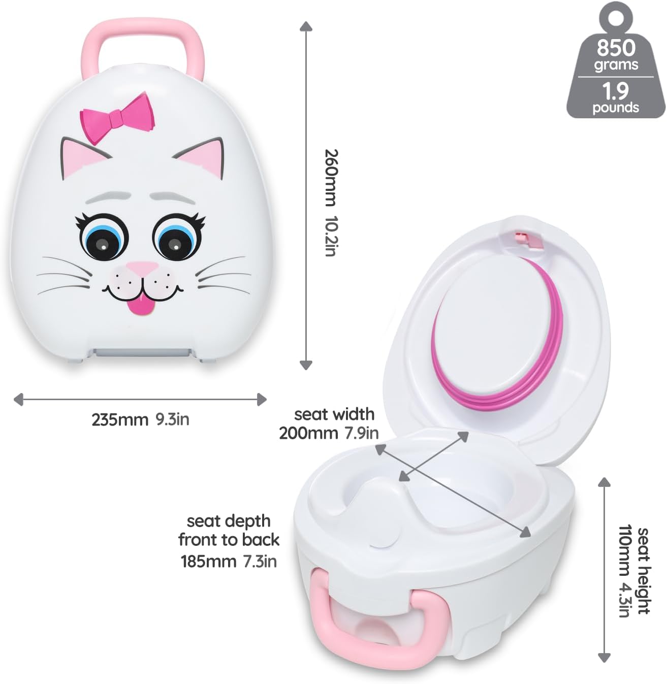 My Carry Potty - Ladybug Travel Potty, Award-Winning Portable Toddler Toilet Seat for Kids to Take Everywhere