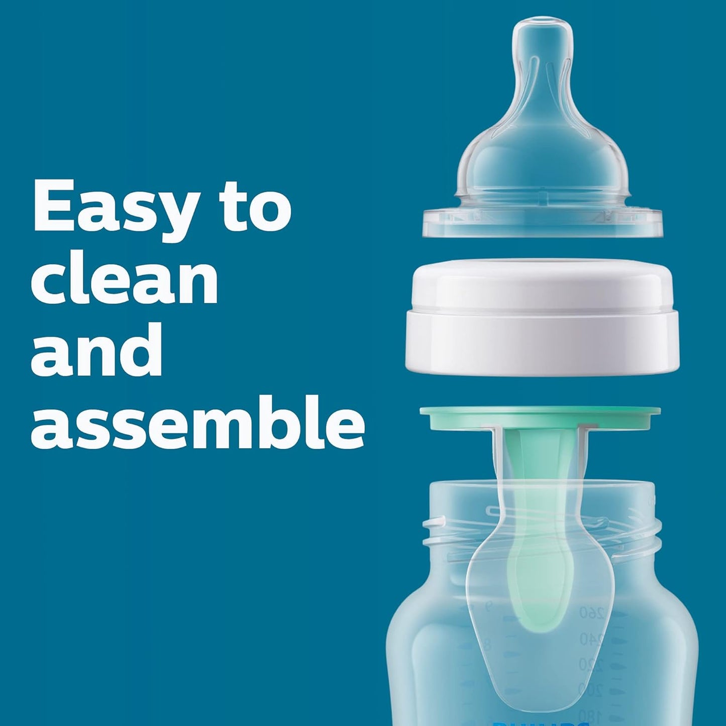 Philips Avent, Anti-Colic Baby Bottle with AirFree Vent, Scy703/91, Clear, Scy703/91, 9 Ounce