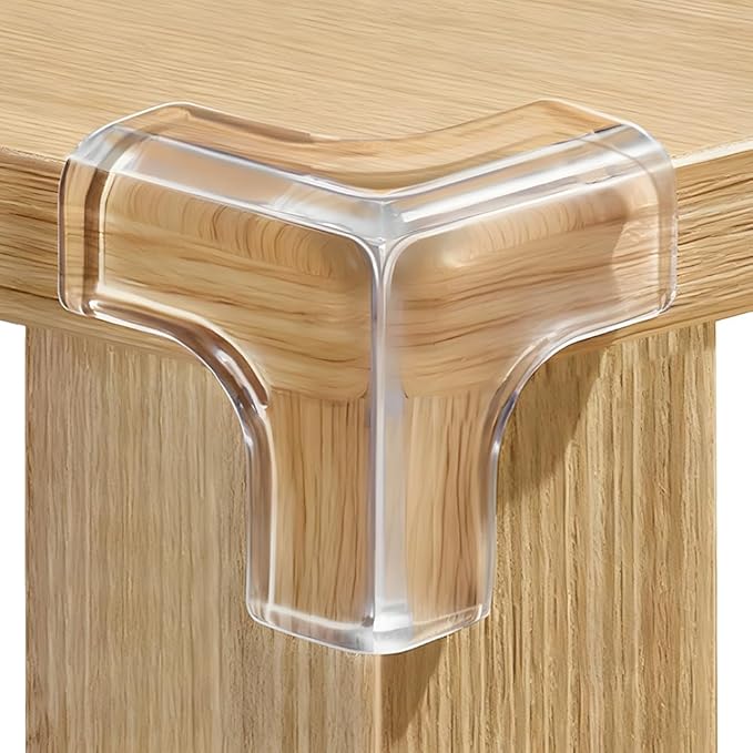 12 Pack Corner Protector, Clear Corner Guards Table Edge Protectors, Baby Safety Corner Bumpers Covers, Furniture & Sharp Corner Baby Proofing, T Shaped