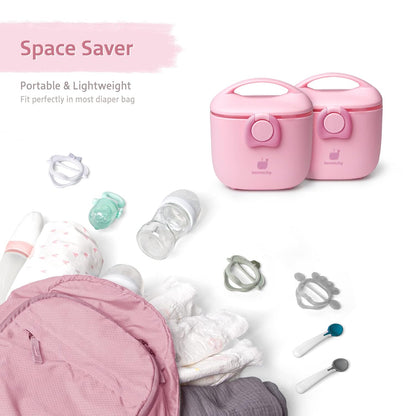 Termichy Baby Formula Dispenser, Portable Milk Powder Dispenser Container with Carry Handle and Scoop for Travel Outdoor Activities with Baby Infant, 8.8OZ, 0.55LB, 250g, 500ml (Pink)