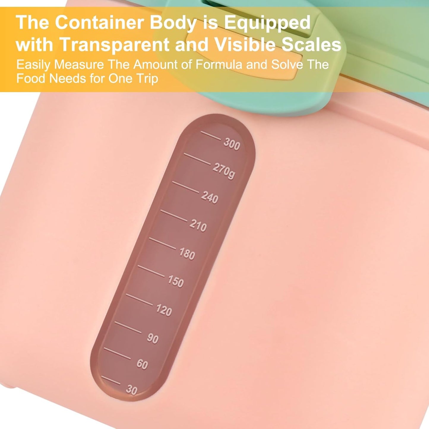 Accmor Baby Formula Dispense On The Go, Portable Milk Powder Formula Dispenser with Scoop,Formula Containers for Travel Hold 8.5oz/240g Formula,Green