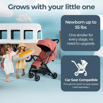 Inglesina Quid³ Lightweight Compact Travel Stroller for Baby & Toddler 0-55 lbs – One-Hand Fold, Reclining Seat, Airline Approved, Car Seat Compatible, UPF 50+ Canopy – Cosmic Black