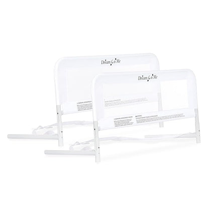 Dream On Me Lightweight Mesh Security Adjustable Bed Rail Double Pack with Breathable Mesh Fabric in White, 2 Count (Pack of 1)