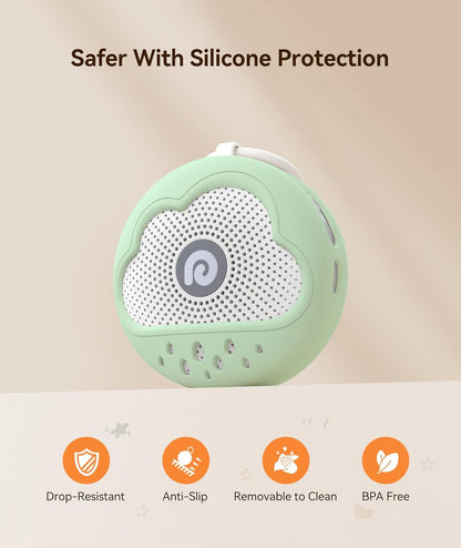Dreamegg White Noise Machine - Portable Sound Machine Baby with Safe Silicone Cover, Features Powerful Battery, 21 Soothing Sound, Noise Canceling for Sleeping, Baby Registry Gift, Nursery(Blue)