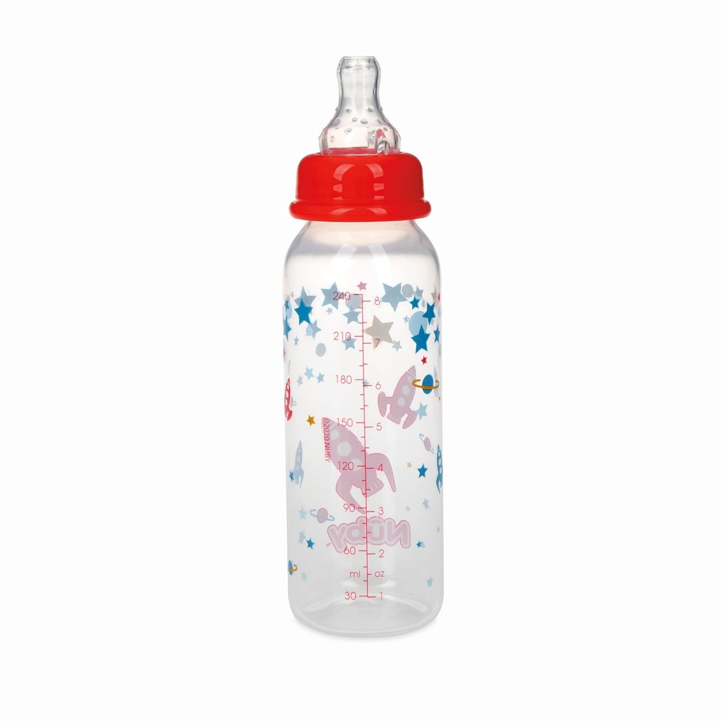 Nuby Printed Non-Drip 8oz Bottle, 3 Pack, Neutral