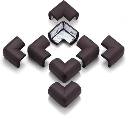 8 Pack Corner Protector for Baby, Heavy-Duty Soft Rubber Foam Furniture Corner Bumper Guards, Child Safety Furniture Bumper, Adhesive Pre-Taped Corner Protectors,Soft Sponge Table Corners, Brown