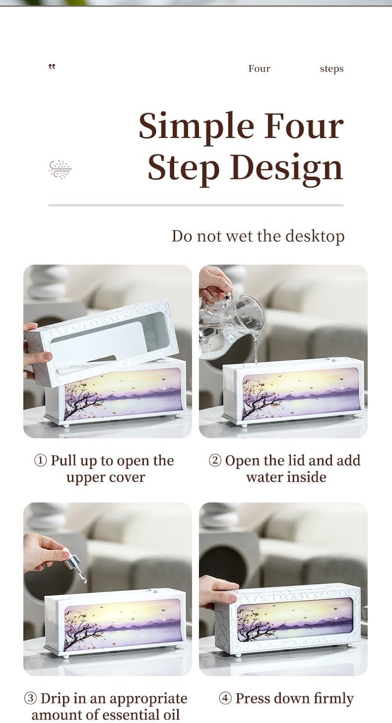 Essential Oil Diffuser 280ml, Aromatherapy Diffuser with Remote Control, 7 Color LED Lights for Home Bedroom Office(White)