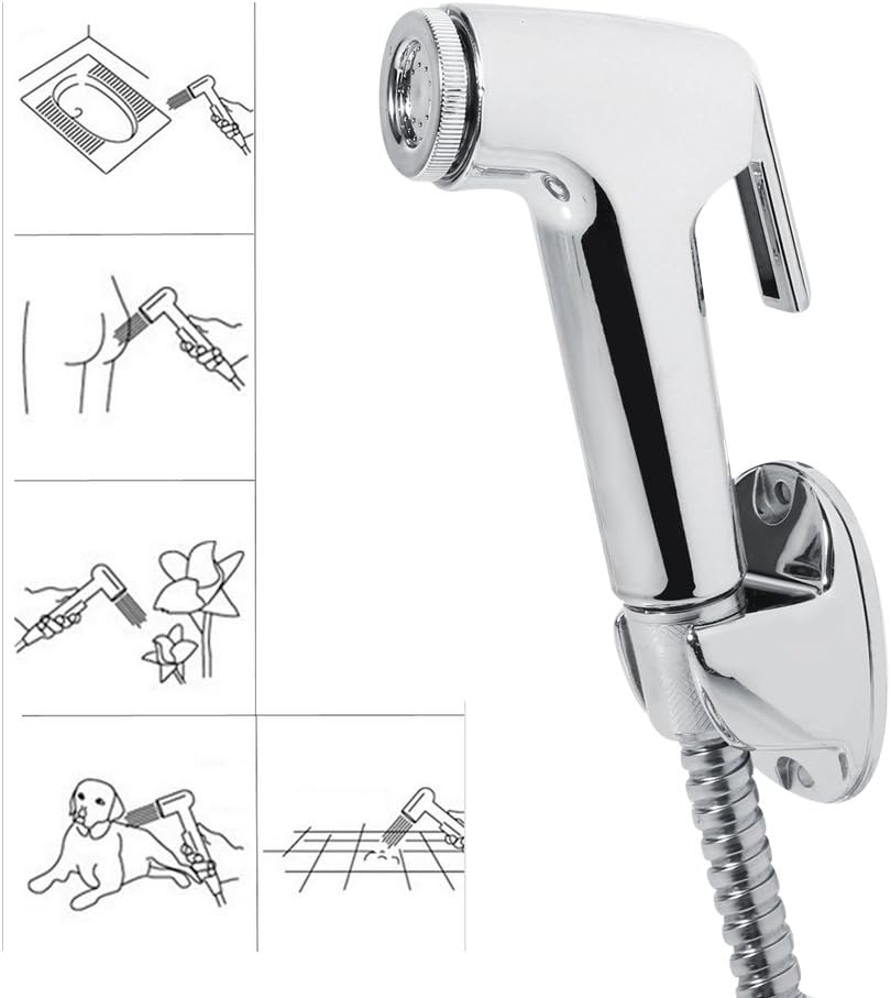 ZPSHYD Handheld Toilet Bidet Sprayer with Stainless Steel Bidet Hose and Wall Bracket ABS Spray Faucet Kit for Feminine Wash Baby Diaper Wash Muslim Showe