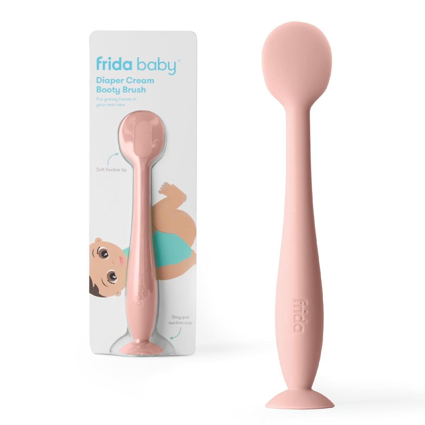 Frida Baby Diaper Cream Spatula, 100% Silicone Butt Spatula for Baby, Diaper Cream Applicator for Easy + Clean Use of Butt Paste & Diaper Rash Cream, BPA- Free, Teal