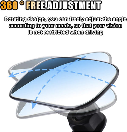 Car Rearview Baby Mirror, Universal Wide Angle Convex Mirror Clip-on Mirrors, Adjustable Convex Safety Rearview Mirrors for Viewing Rear Passengers, Suitable for Most Cars