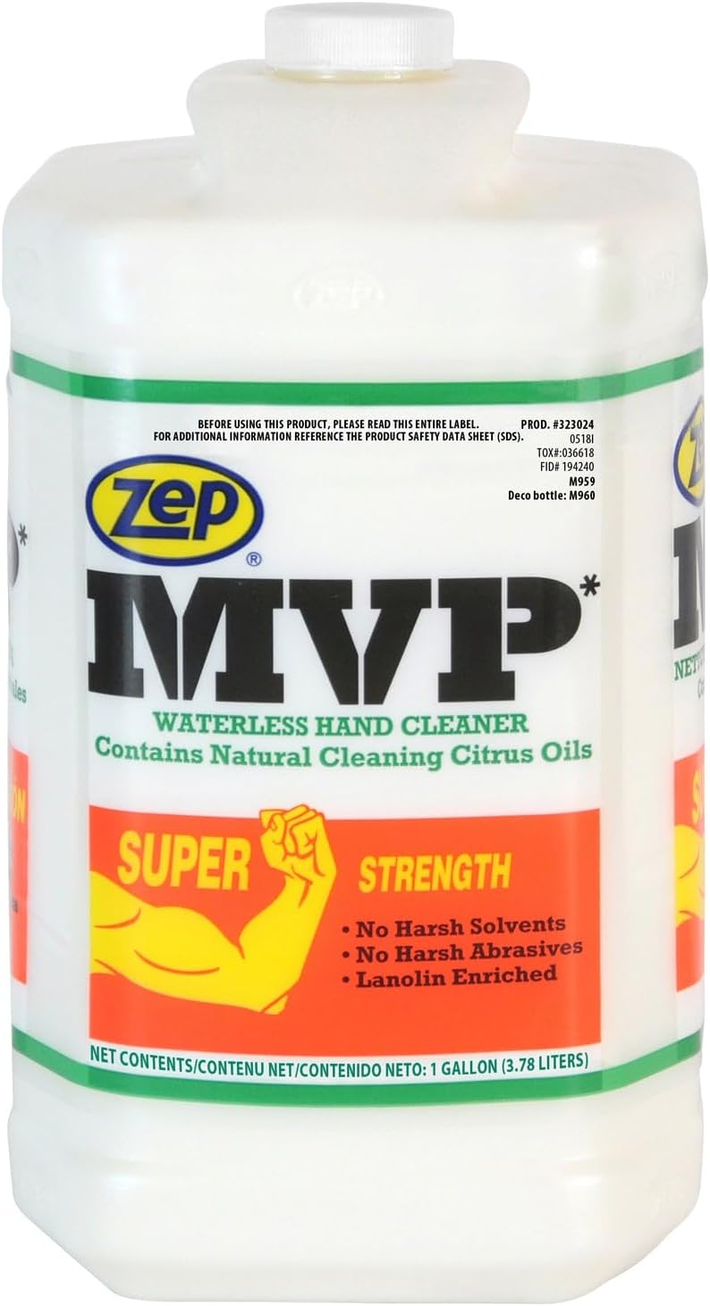 Zep MVP Waterless Hand Cleaner and Zep D-4000 Hand Soap Dispenser - 1 Gal (Case of 4) - 323024 - Super Strength Formula Leaves Hands Feeling