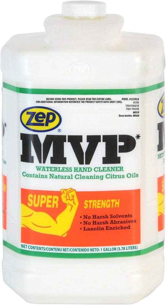 Zep MVP Waterless Hand Cleaner and Zep D-4000 Hand Soap Dispenser - 1 Gal (Case of 4) - 323024 - Super Strength Formula Leaves Hands Feeling