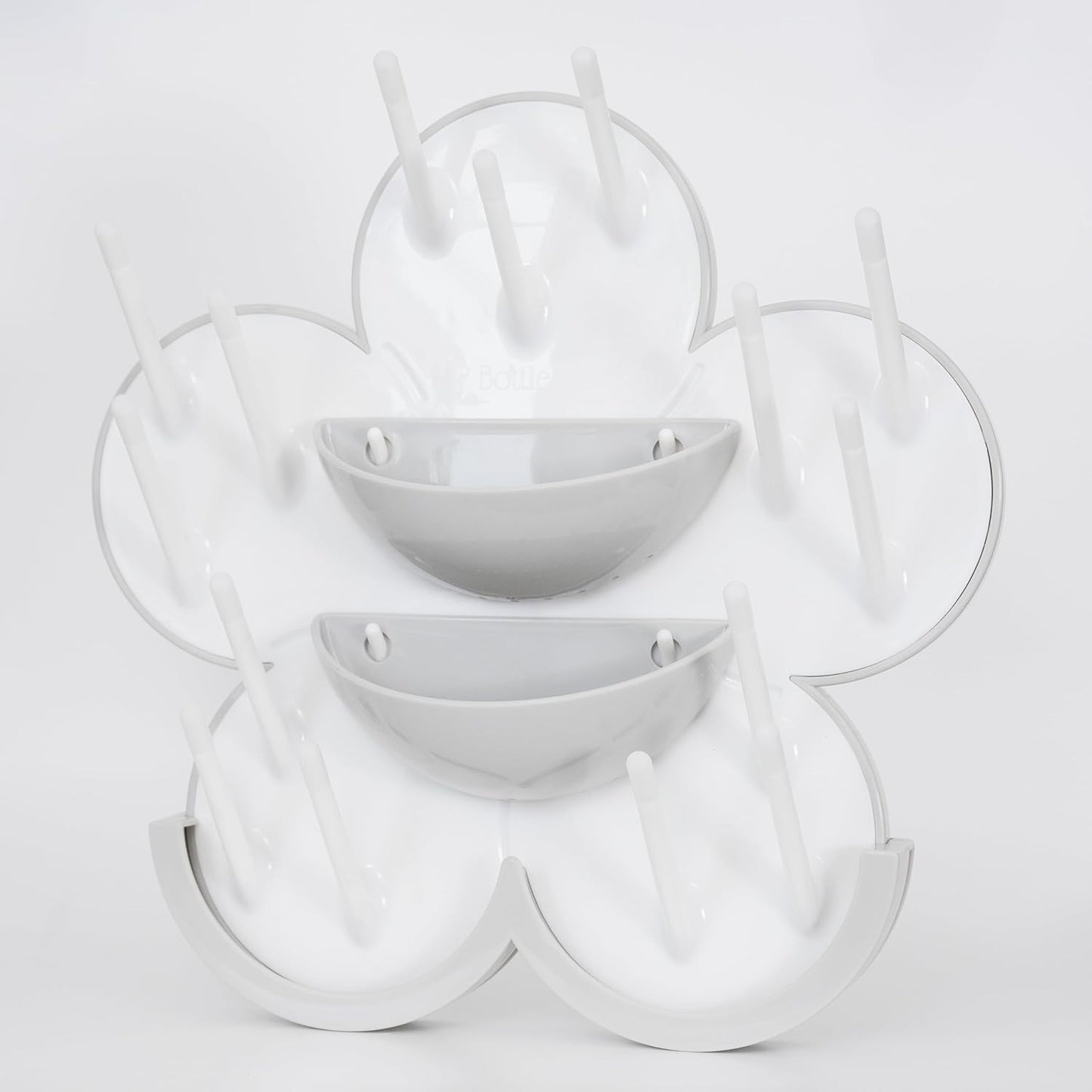 The Bottle Blossom- Wall Mounted Baby Bottle Drying Rack for Bottles, Cups, Sippy Cups, Vertical Wall Hanging, Space Saving, Large Capacity Baby Essential, 2 Adhesive Hooks Included (Light Blue)