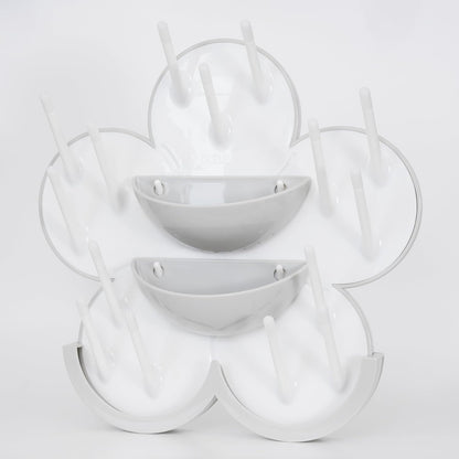 The Bottle Blossom- Wall Mounted Baby Bottle Drying Rack for Bottles, Cups, Sippy Cups, Vertical Wall Hanging, Space Saving, Large Capacity Baby Essential, 2 Adhesive Hooks Included (Light Blue)