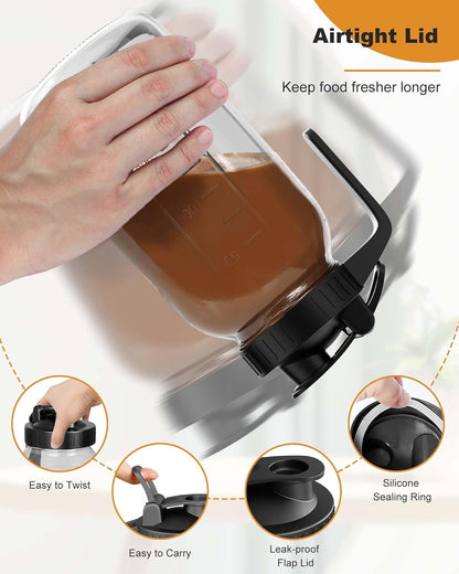 32oz Breast Milk Pitcher with Lid - Airtight Leakproof Glass Storage with Flip Cap & Pour Spout, Wide Mouth 1 Quart Breastmilk Storage Container Breastfeeding Essentials for Breastmilk, Formula, Milk