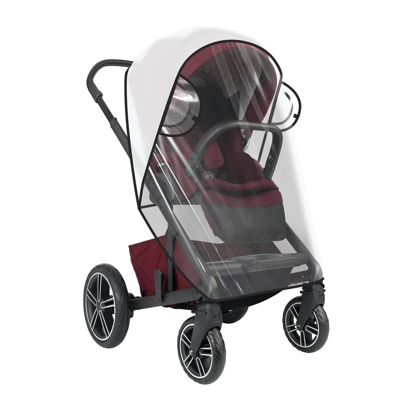 Universal Rain Cover Compatible with Nuna Stroller, Waterproof Weather Shield, Clear Protective Cover with Ventilation, Travel-Ready Stroller Accessory