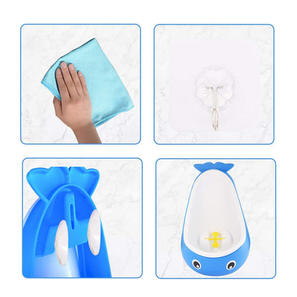 Whale Potty Training Urinal for Boys with Funny Aiming Target , Toddler Boy Toilet Pee Trainer - Gray