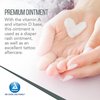 Dynarex Vitamins A & D Ointment, Ointment with Vitamin A and Vitamin D Skin Protectant, for Diaper Rash and Discomfort, White, 15 oz Jar