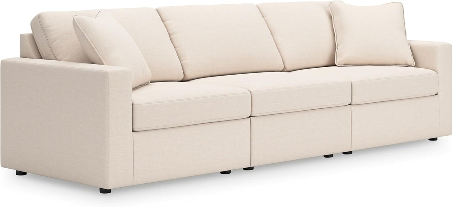 Signature Design by Ashley Modmax Coastal Press-Back Swivel Glider Rocker Recliner with Machine Washable Cover, Hidden Storage Compartments and 2 Bolster Pillows, Beige - Colors B