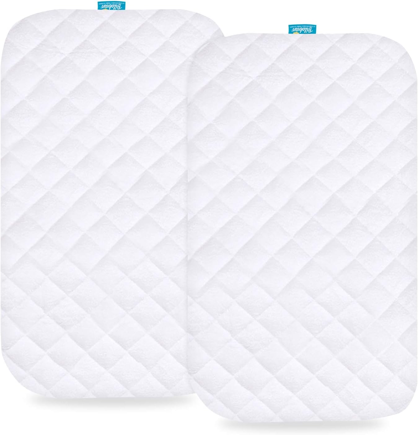 Bassinet Mattress Pad Cover for BCOL and bonbay Baby Bassinet Bedside Sleeper, 2 Pack, Waterproof Quilted Ultra Soft Surface