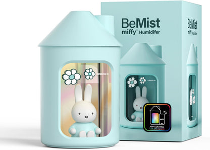 Mipow X Miffy Double Spray Humidifier 2.0 Smart App-Control RGB LED, Mini Cute Humidifier with Night Light, 500ml for Bedroom, Nursery/Office - Blue