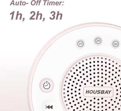 Housbay White Noise Machine with 31 Soothing Sounds, 5W Loud Stereo Sound, Auto-Off Timer, Adjustable Volume, Sleep Sound Machine for Baby, Kid, Adult -Wood Grain
