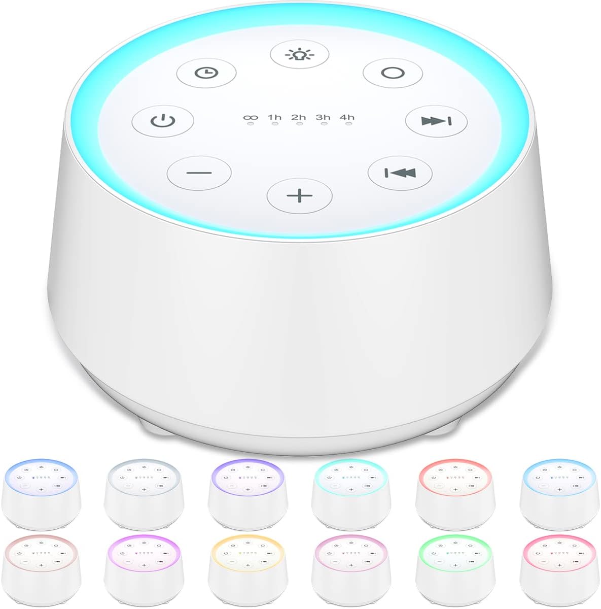 EasyHome Sleep Sound Machine White Noise Machines with 30 Soothing Sounds 12 Adjustable Night Light 10 Adjustment Brightness 32 Levels of Volume 5 Timers and Memory Function Home Travel Office