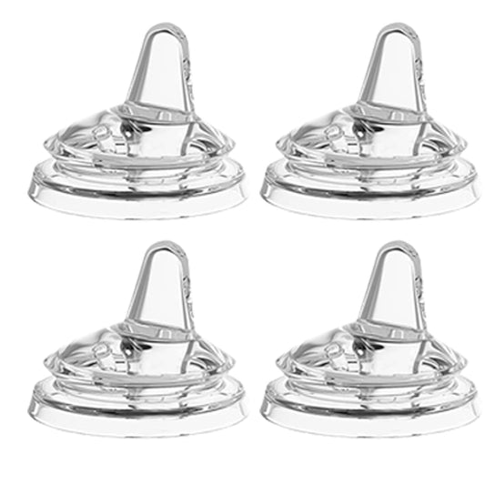 Sippy Spout Nipples for Philips Avent Natural Baby Bottles – Soft Silicone Trainer Nipple for 6M+ Babies, BPA-Free, Spill-Resistant, Pack of 4