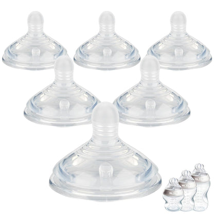 6Pack Silicone Nipples (L) for Tommee Tippee Natural Start Anti-Colic Bottles &Advanced Anti-Colic Bottles,Closer to Nature Bottle,Fast Flow,Size 3 Nipple,6m+