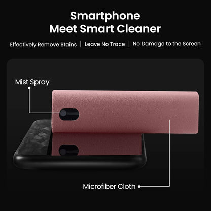 YTT Touchscreen Mist Cleaner, Screen Cleaner, for All Phones, Laptop and Tablet Screens,Two in One Spray and Microfiber Cloth Pink and Light Gray 2Pack