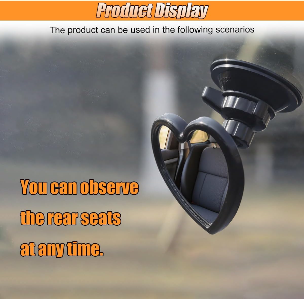 Baby Car Mirror Rear Facing, Wide Angle Convex Back Seat Mirror, 360° Adjustable Clip-On Car Interior Baby Mirror, Shatterproof & No Tools Installation, Universal for Cars SUVs Trucks(Clip)