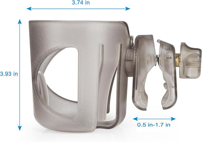 Accmor Universal Cup Holder, Stroller Cup Holder with Phone Holder, 360° Rotatable Large Caliber Designed Bottle Holder for Stroller, Bike, Wheelchair, Walker, Scooter