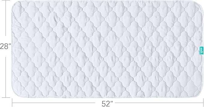 Waterproof Crib Mattress Protector Pad 28" x 52",Non-Slip & Absorbent Mattress Pad for Baby Standard Crib/Bed, Quilted Machine Washable White
