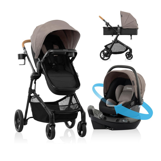 Evenflo Pivot NXT Travel System w/ Revolve180 LiteMax NXT Infant Car Seat (Pacific Green)