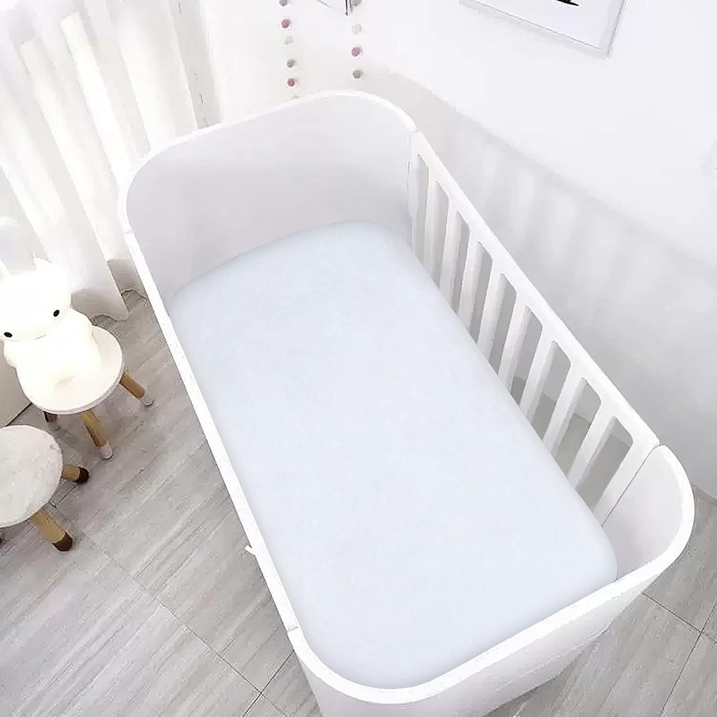 Bassinet Sheets for Baby Boy Girl, Satin Bedside Sleeper Sheets to Fit Mika Micky&Baby Delight&Dream On Me&Baby Joy Bassinet, Bassinet Sheet for Baby Hair (33"x20"x5") Silk Bassinet Sheets, Grey