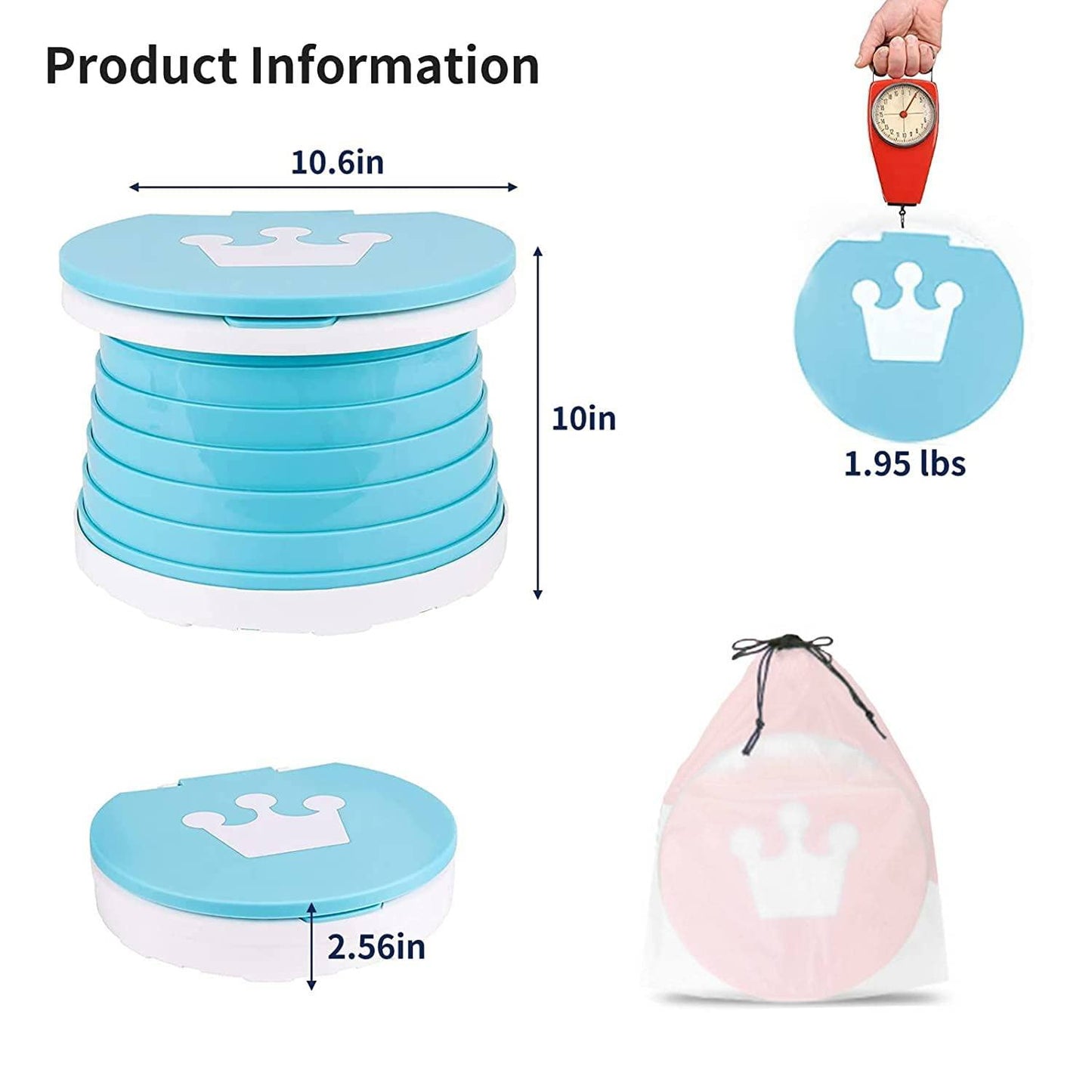 SunnySmile portable, foldable potty seat for toddler, Training Toilet Seat Emergency Toilet for Car, Camping, Outdoor, indoor (grey, small)