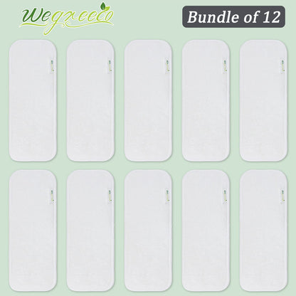 Wegreeco Reusable Soft 5 Layers 12 Pack Charcoal Inserts for Baby Cloth Diaper,High Absorbing Washable Liners