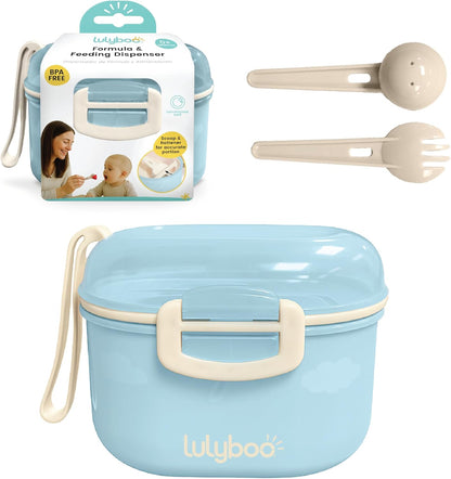 Lulyboo Baby Formula Milk Powder Container - Travel-Friendly, Airtight Storage with Scoop & Spork, Compact BPA-Free, Easy-to-Clean Portable Baby Feeding Accessories (Clay)