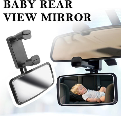 Updated Baby Rear View Mirror for Car,360°Adjustable Wide Angle Car Mirror for Baby with Telescopic Clamping Arm,Essential & Universal Backseat Mirrors for Observing Kids