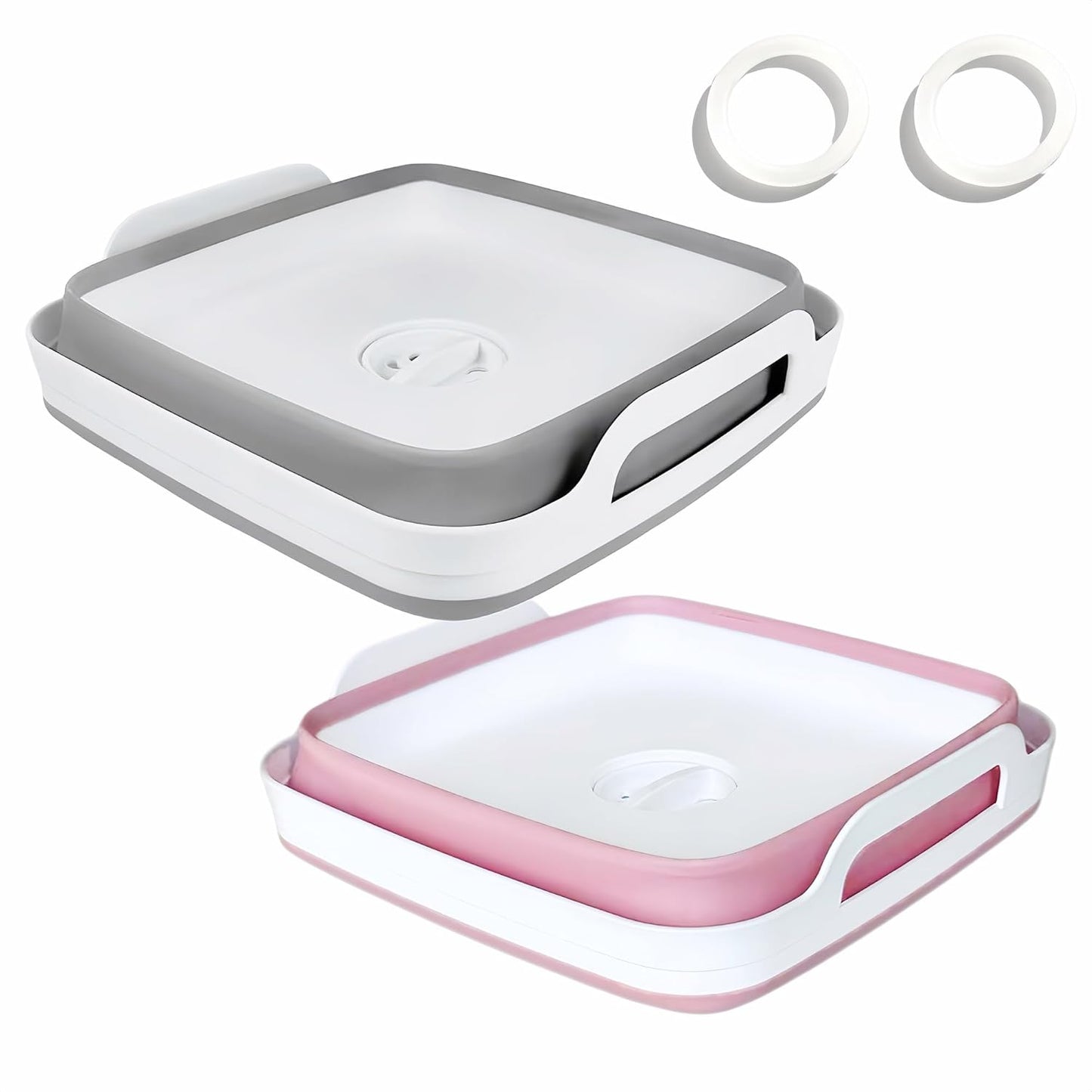 GIMWA Collapsible Wash Basin for Baby Bottles - 2.4 Gallons Portable Wash Bin for RV Camping Sink, Space-Saving Dish Tub (Pink)