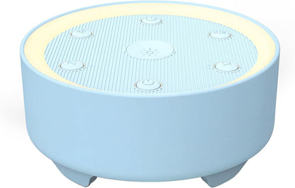 Kipcush White Noise Machine - 21 Soothing Non-Looping Sounds, Dimmable Night Light, & Blind-Touch Buttons | USB-Powered Portable Sleep Therapy for Babies, Adults, Office & Travel - White