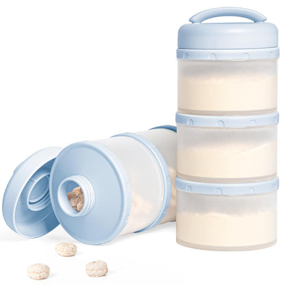 Termichy Stackable Formula Dispenser Portable Milk Powder Container, 2 Pack, Warm Grey