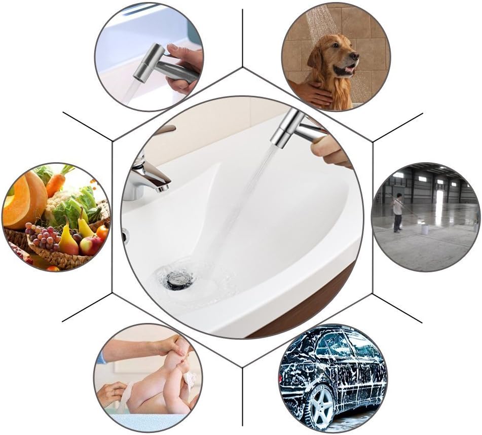 Handheld Bidet Sprayer for Toilet, IDMAX Jet Sprayer for Toilet Muslim Shower Set with 49-inch Hose and Bracket, Adjustable Bidet Attachment Water Pressure Controlfor Feminine Wash