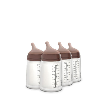 Suavinex Zero Zero Anti Colic Baby Bottle, No 1 Spanish Baby Bottle Brand, Minimizes Bottle Rejection & Nipple Confusion, Perfect for Breastfeeding Babies, 6oz/180mL, Deep Tone, Adaptable Flow Nipple