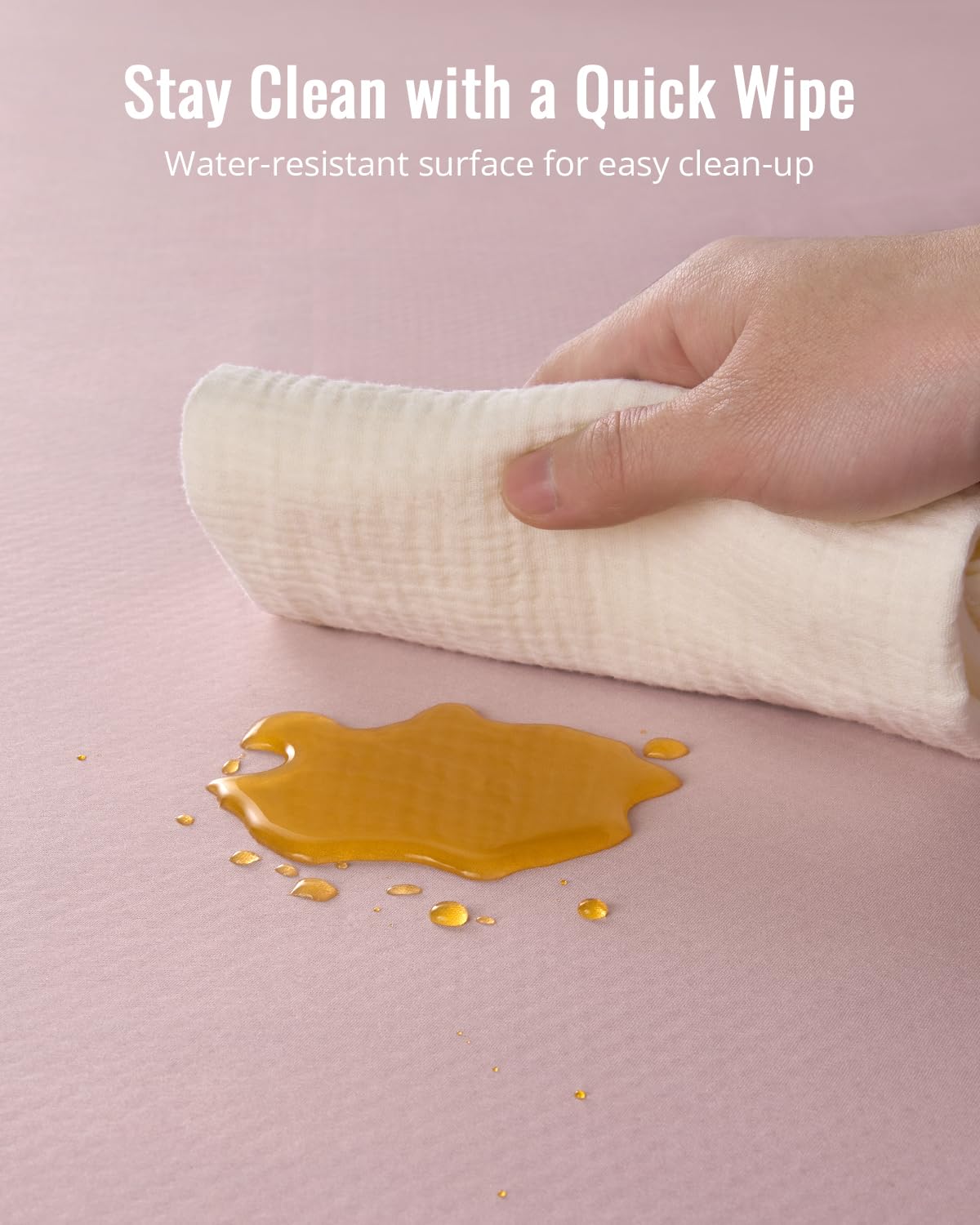 Blissful Diary Baby Splat Mat for Under High Chair, 50.4 x 50.4 Inch Wipeable Splash Mat, Waterproof and Washable, Anti-Slip Floor Protector, Retro Rainbow