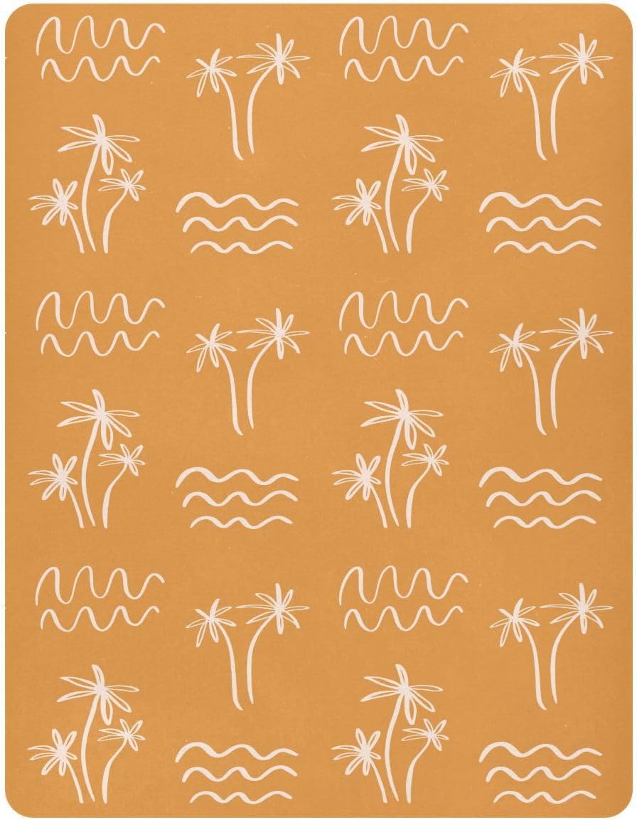 Fall Cute Mushroom Leaves Fitted Crib Sheets Stretchy Portable Playard Sheets for Baby Toddler, Breathable Soft Mini Crib Mattress 52 x 28 in for Boys and Girls